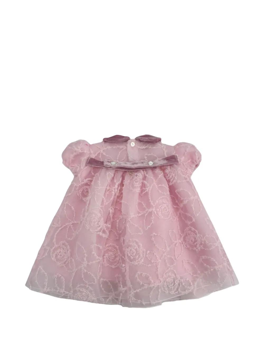 La Stupenderia Allegra embroidered velvet-collar dress Roze
