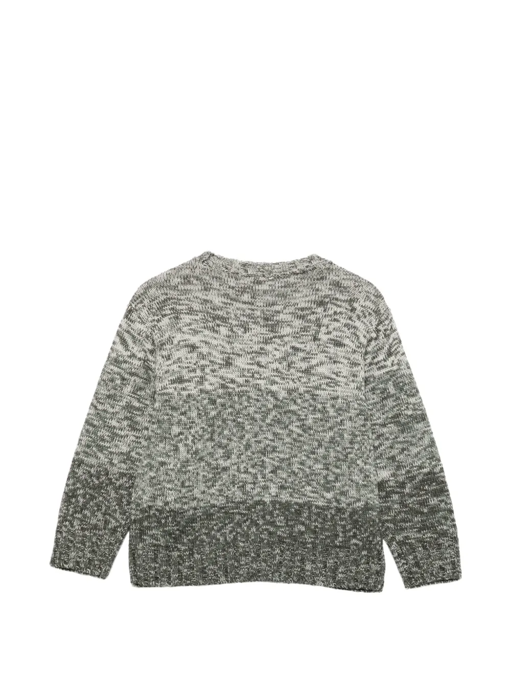 Emporio Armani Kids logo-embroidered heathered sweater Groen