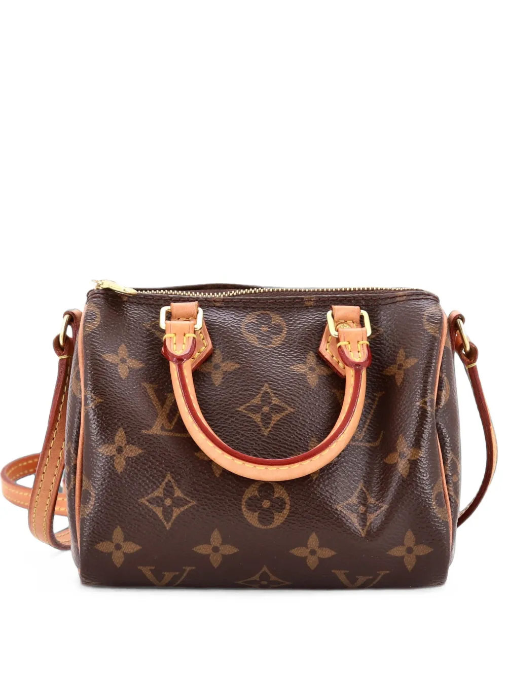 Louis Vuitton Pre-Owned Speedy Bandouliere Bag Monogram Canvas Nano crossbody bag - Marrone