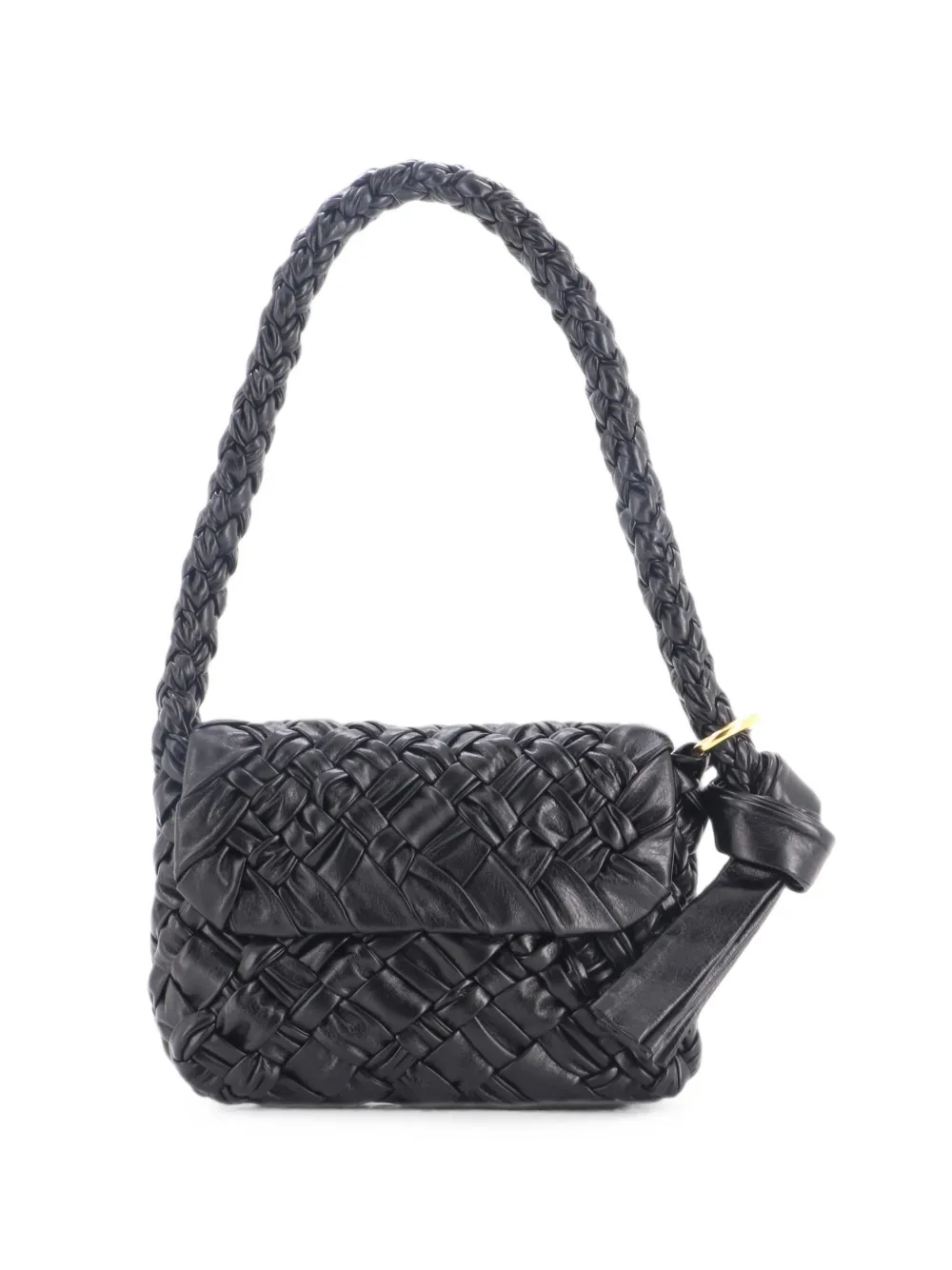 Bottega Veneta Pre-Owned Kalimero Citta Intrecciato Plisse Leather shoulder bag - Nero
