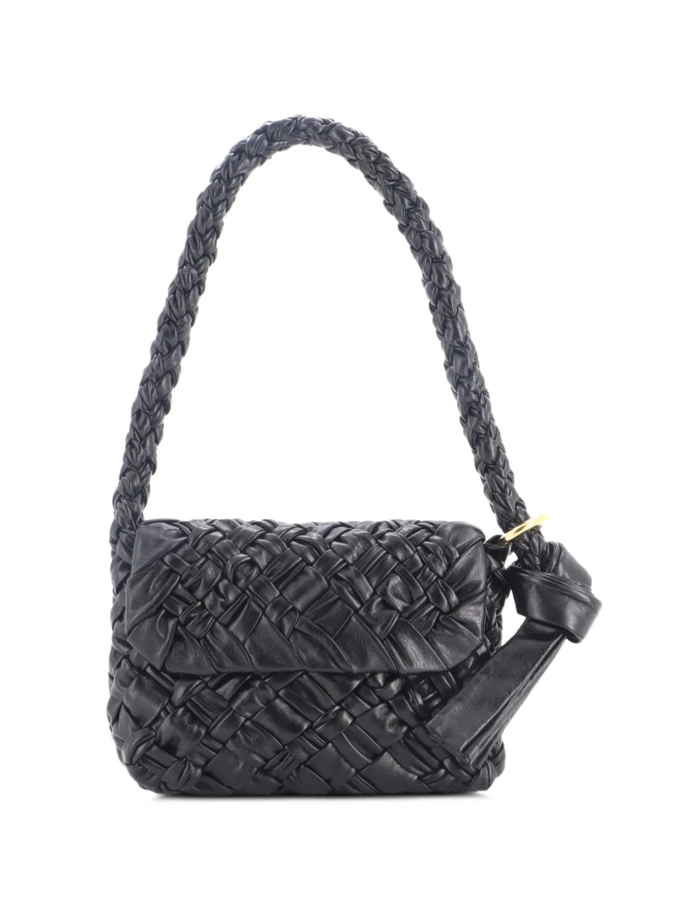 Bottega Veneta Pre-Owned Plissierte Kalimero Citta Intrecciato Schultertasche - Schwarz