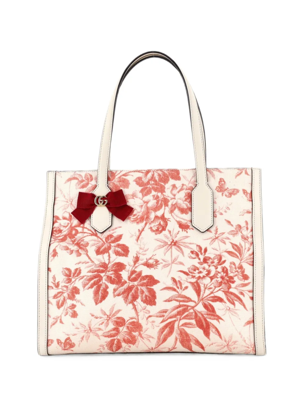 Gucci Pre-Owned Borsa tote GG in tela cerata con stampa e fiocco - Toni neutri