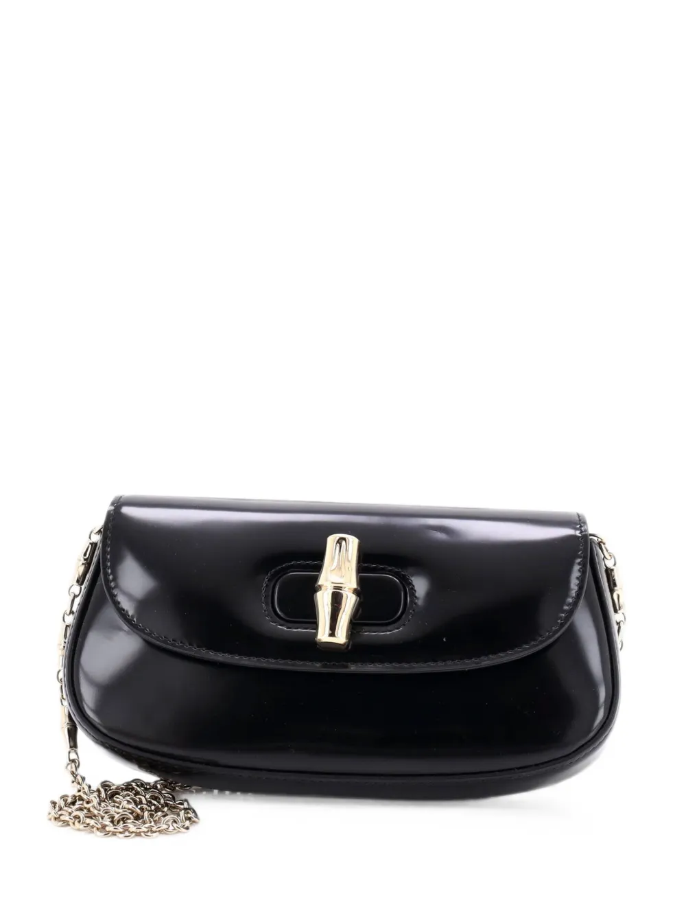 Gucci Pre-Owned Clutch Bamboo Night Chain piccola in pelle - Nero