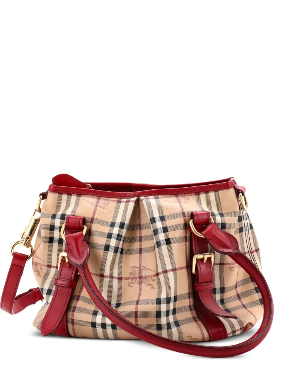 Burberry Pre-Owned Northfield Convertible Tote Haymarket Coated Canvas Small satchel - Red
