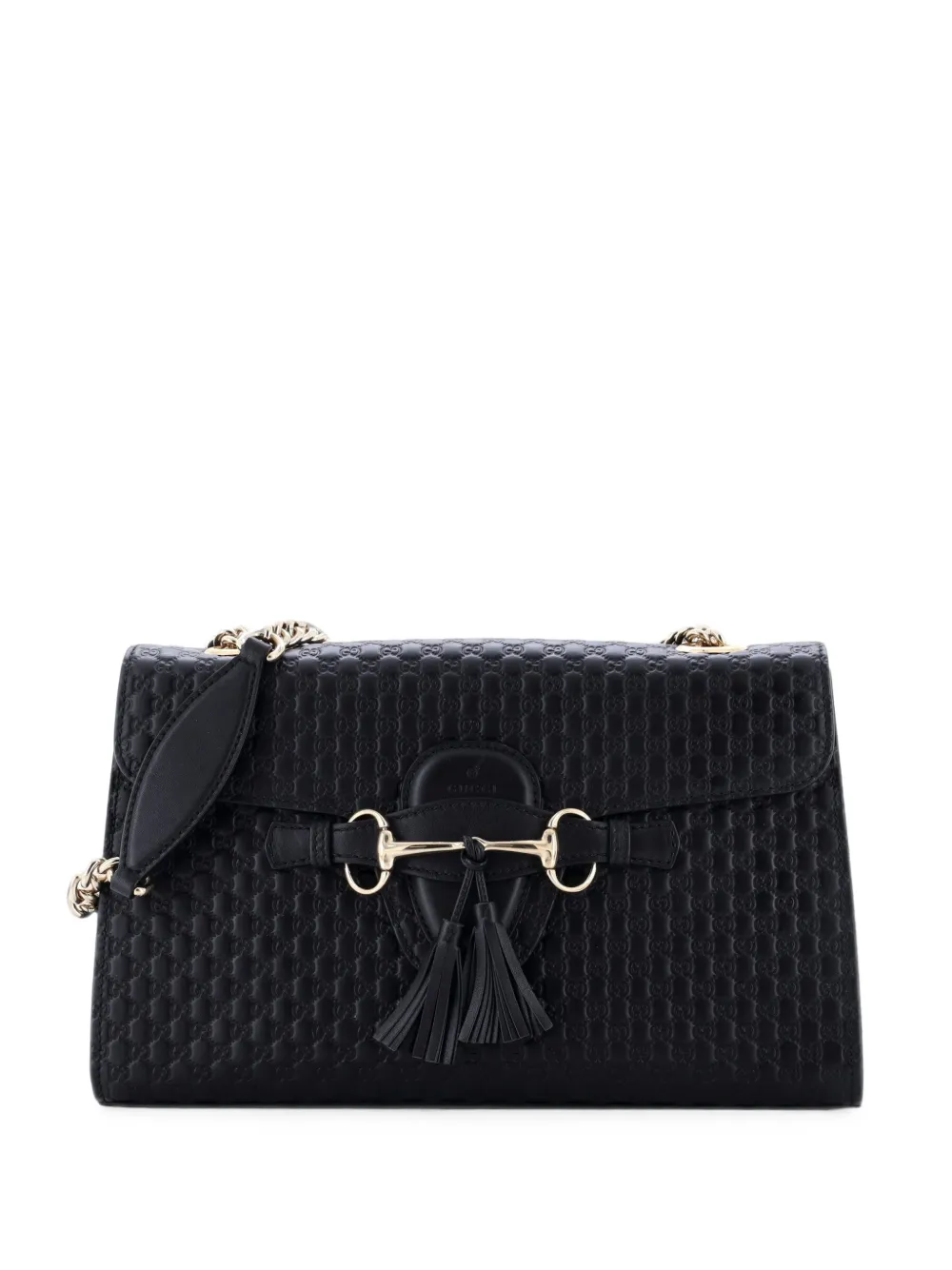 Gucci Pre-Owned Emily Chain Flap Bag Microguccissima Leather Medium shoulder bag - Nero