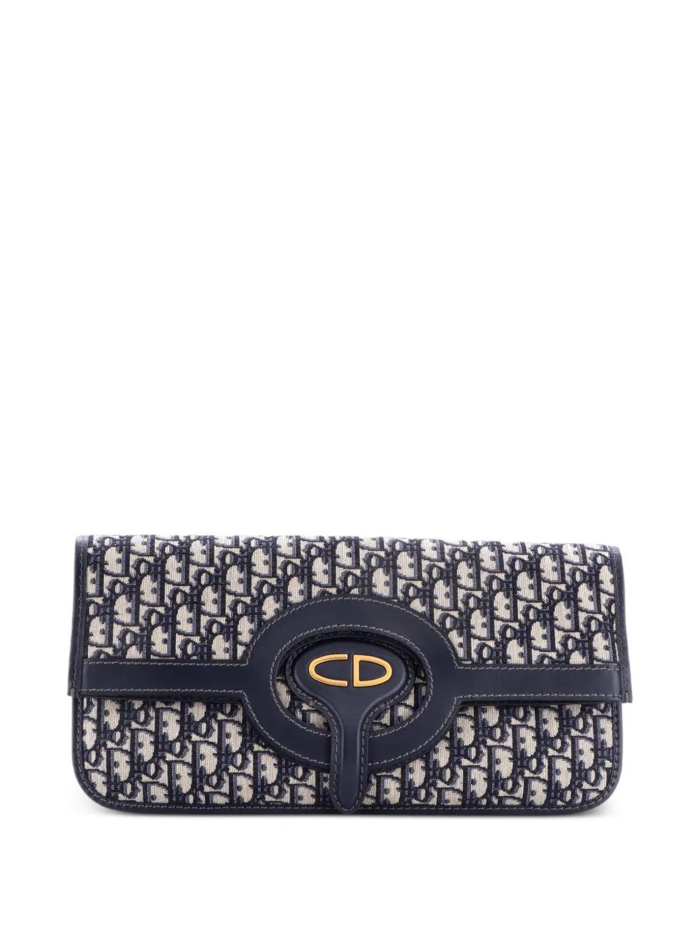 Christian Dior Pre-Owned Fold Over Oblique Clutch aus Canvas - Blau