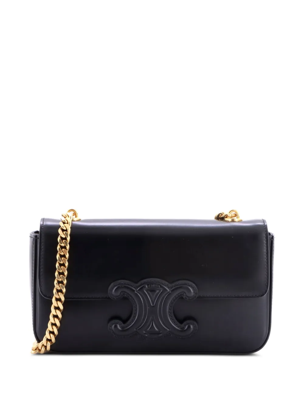 Celine Pre-Owned Triomphe Chain Leather Small shoulder bag - Black