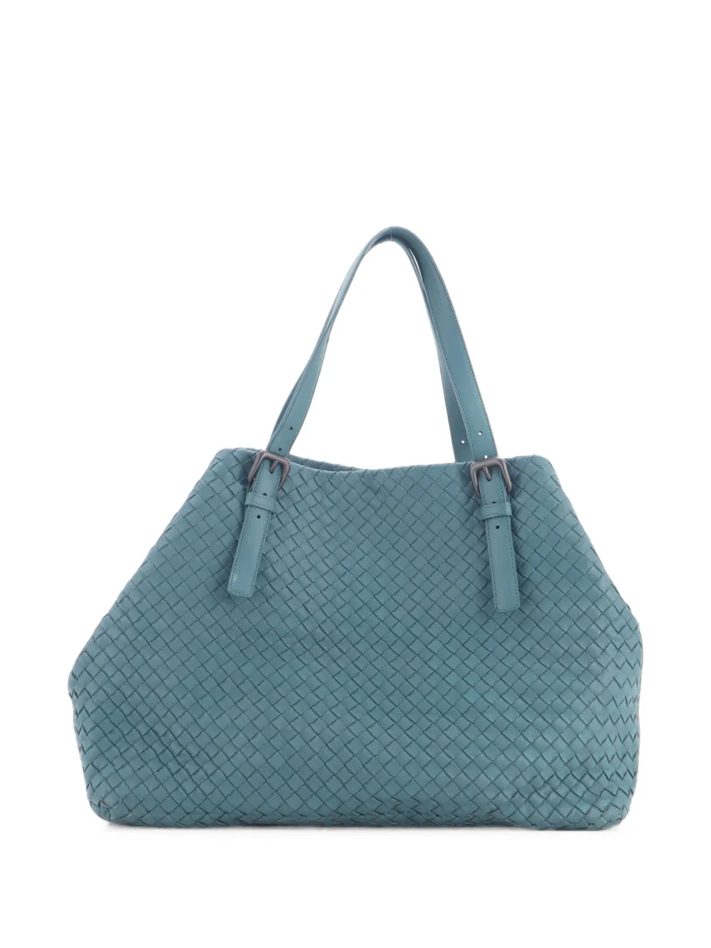 Bottega Veneta Pre-Owned Borsa tote svasata grande in nappa con design Intrecciato - Verde