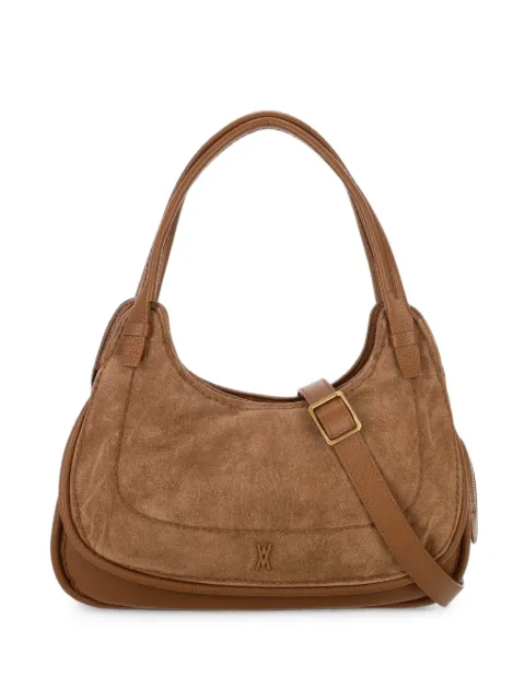 VISONA` suede-panelled grained-leather shoulder bag