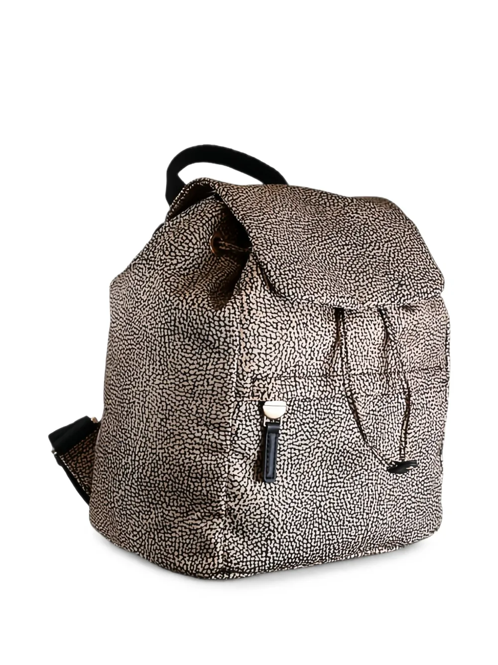 Borbonese B-Club rugzak met leren afwerking en OP-print Beige