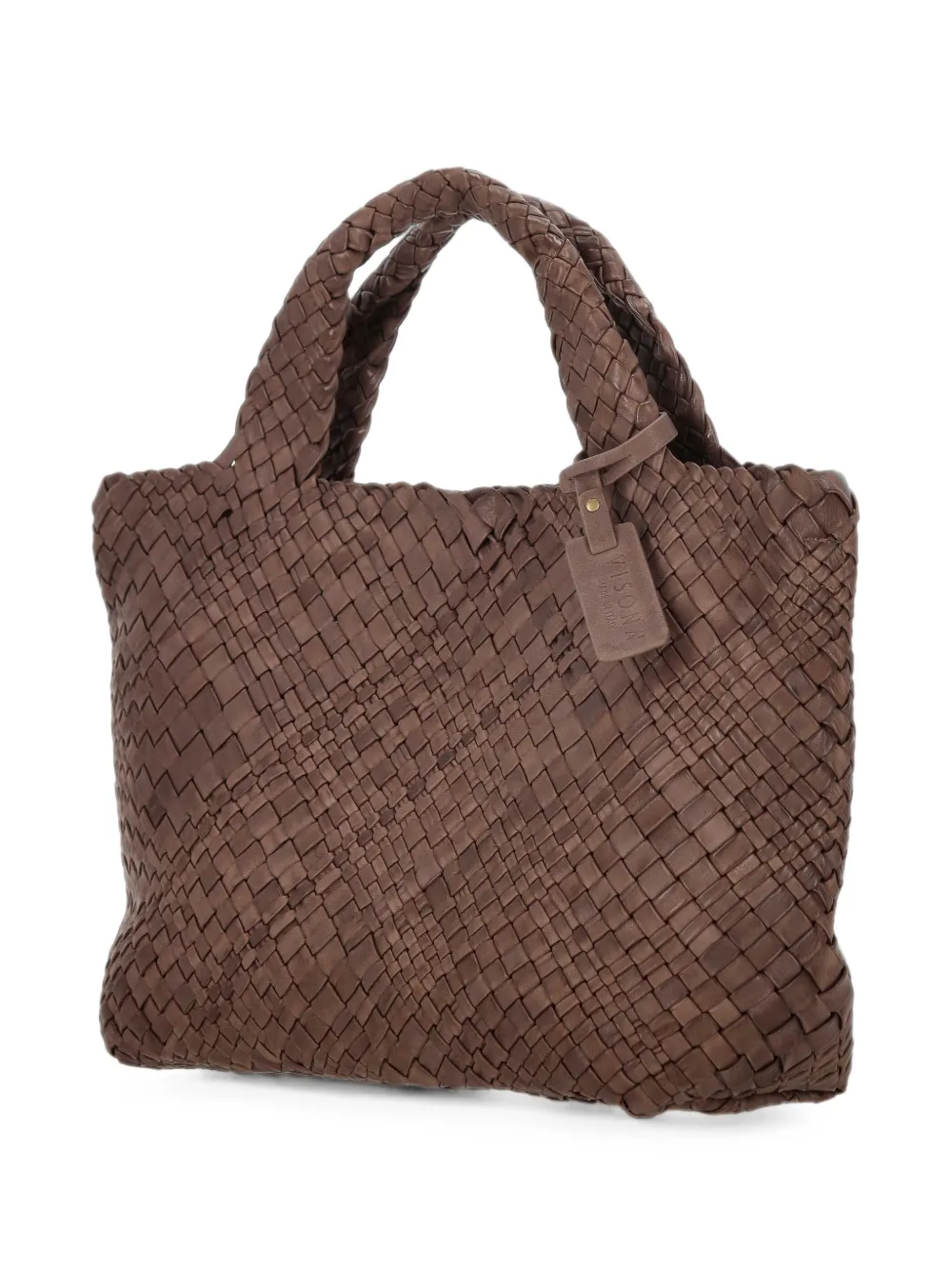 VISONA` Esmeralda woven leather tote bag
