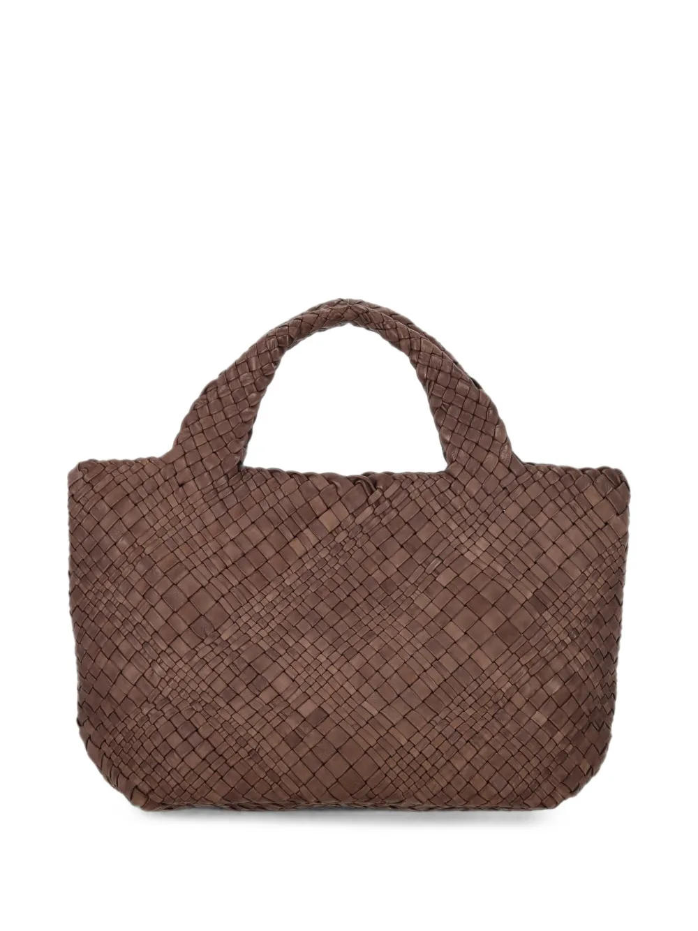 VISONA` Esmeralda geweven leren shopper Bruin