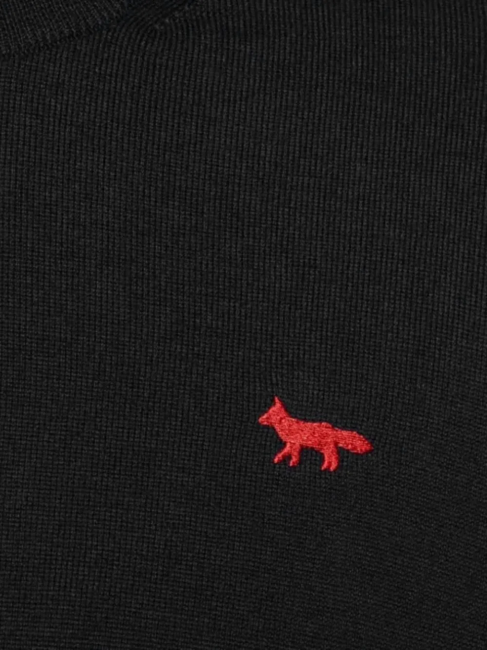 Maison Kitsuné fox-patch sweater Zwart