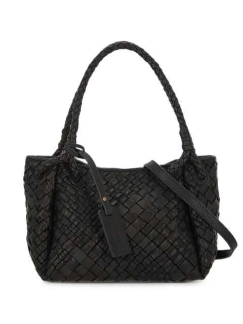 VISONA` woven-leather shoulder bag