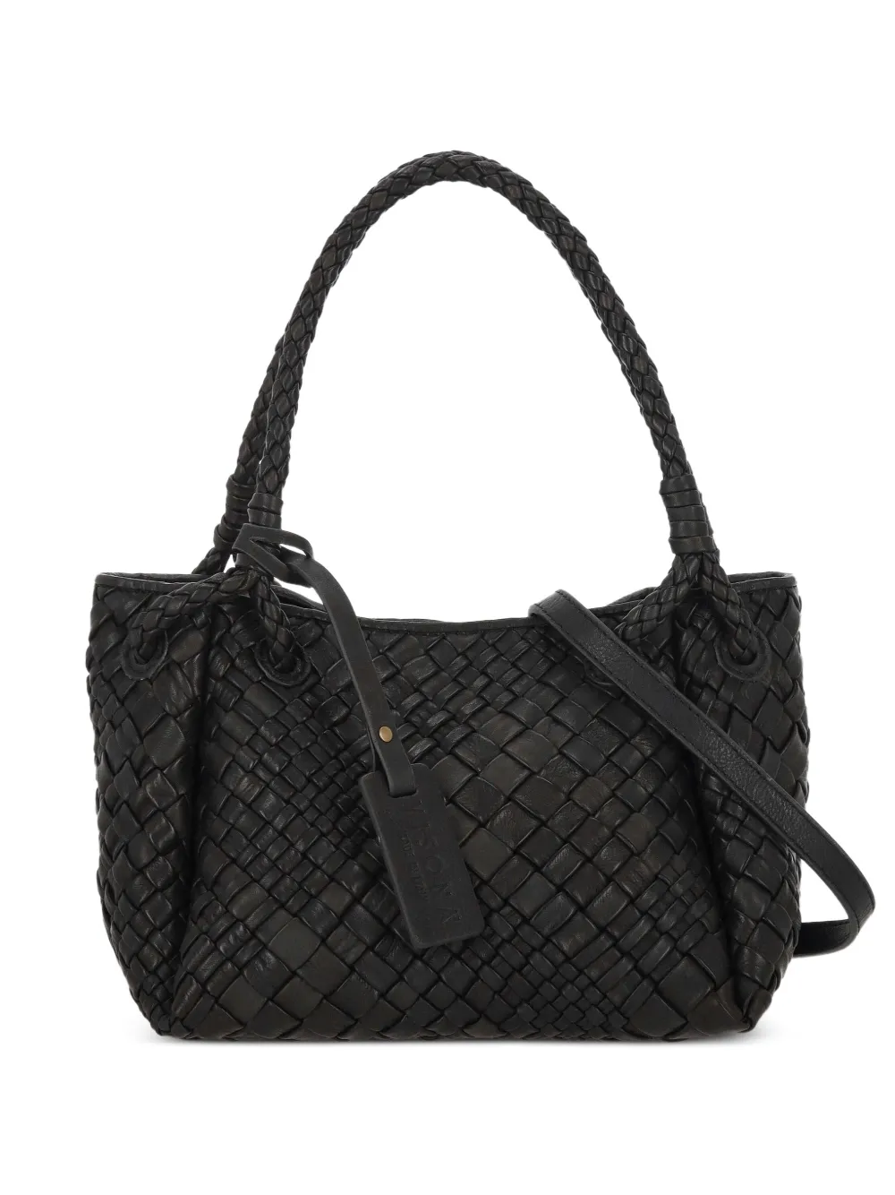 VISONA` woven-leather shoulder bag