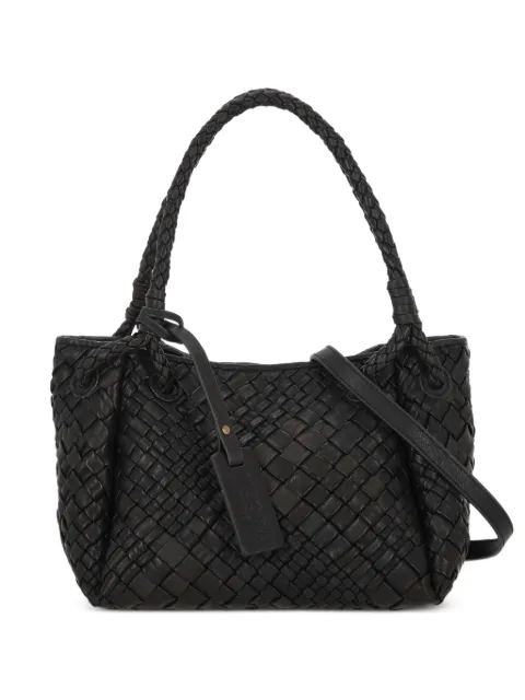 VISONA` woven-leather shoulder bag