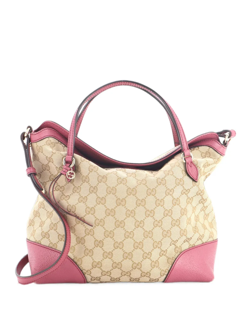 Gucci Pre-Owned Bree Convertible Top Handle Bag GG Canvas with Leather Medium tote bag - Marrone