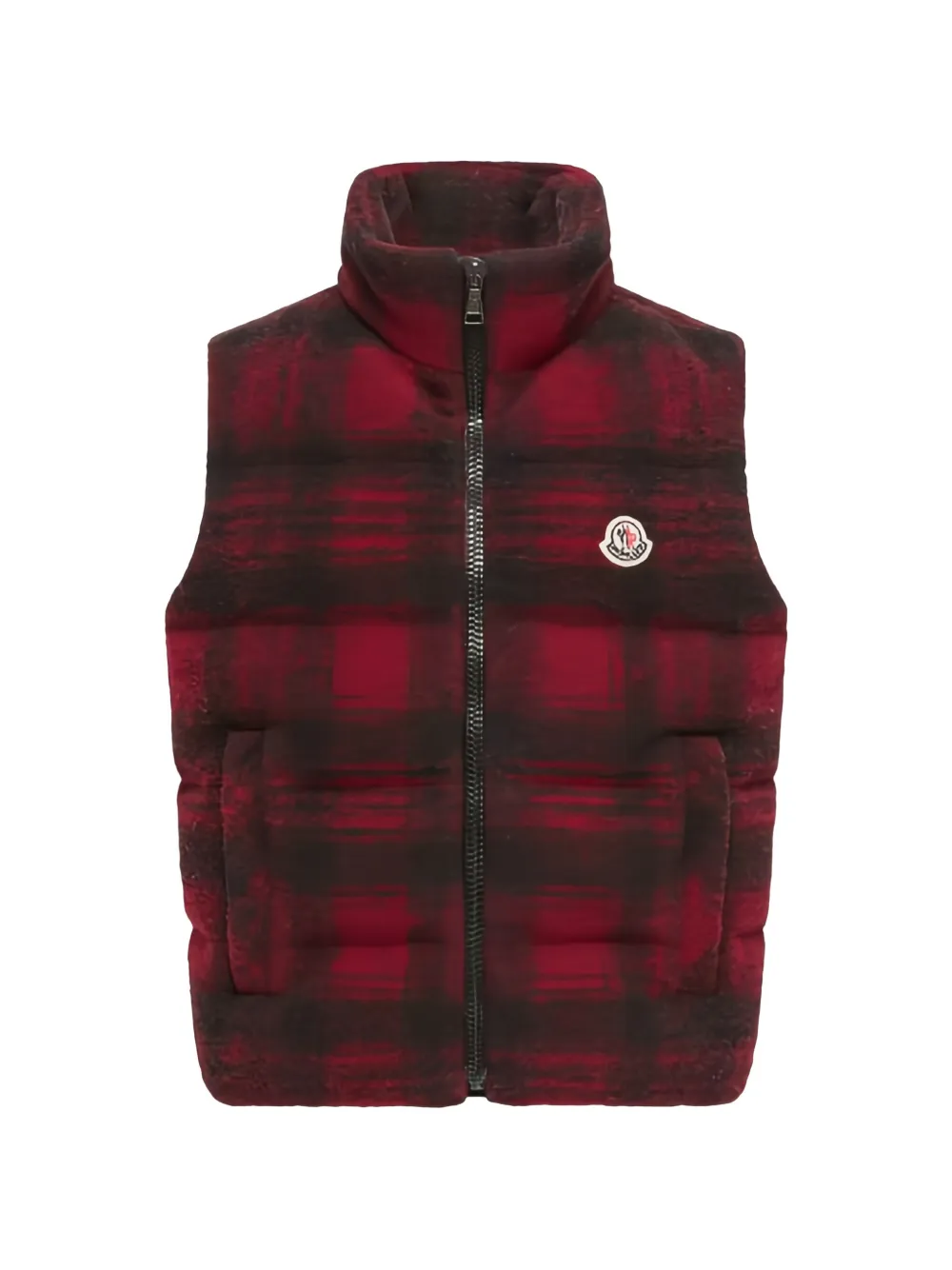 Moncler Enfant gilet matelassé à carreaux - Rouge