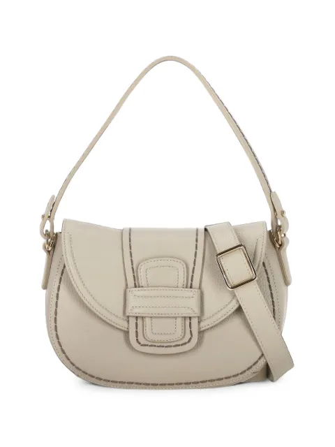 VISONA` contrast-stitch pebbled shoulder bag