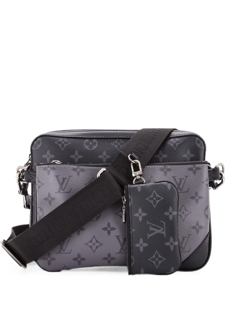Louis Vuitton Pre-Owned Borsa a tracolla Trio Reverse Monogram Eclipse in tela - Nero