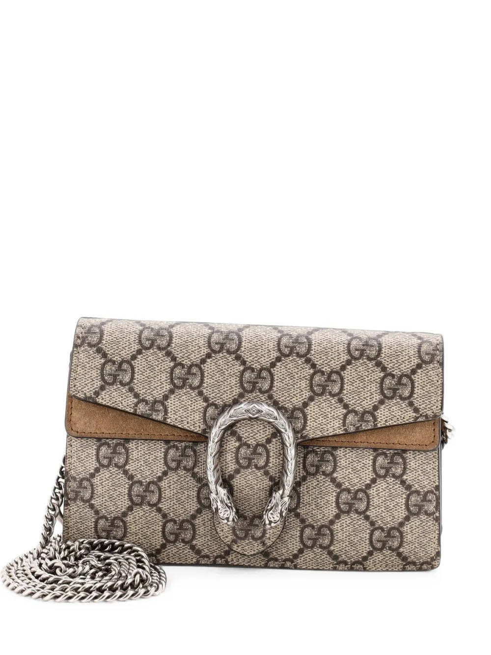 Gucci Pre-Owned Borsa a tracolla Dionysus super mini in tela cerata GG - Marrone