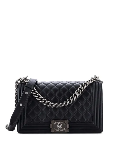 CHANEL Pre-Owned Boy Flap Bag Old Medium 绗缝小羊皮单肩包