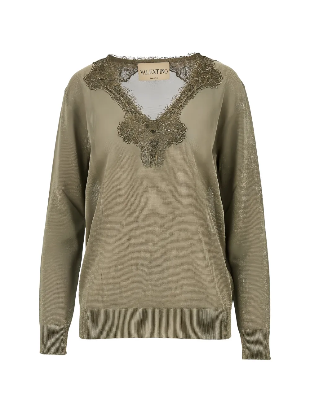 Valentino Lurex Jumper With Lace In Gold
