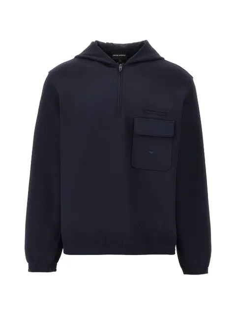Emporio Armani hoodie Travel Essential à col zippé et poche