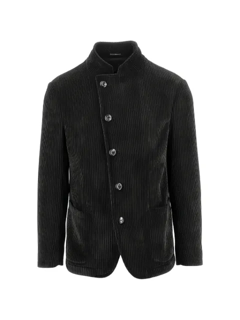 Emporio Armani corduroy-effect offset-fastening jacket