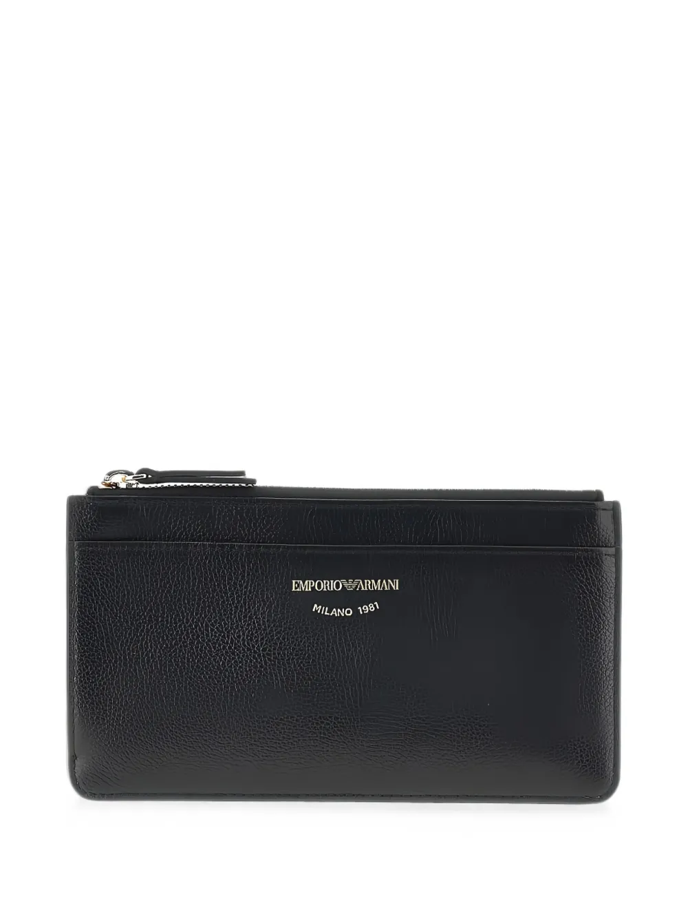 Emporio Armani logo-print pebbled wallet - Nero