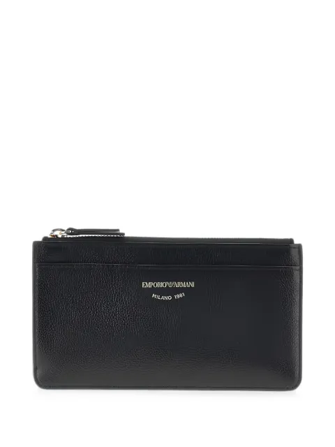 Emporio Armani logo-print pebbled wallet