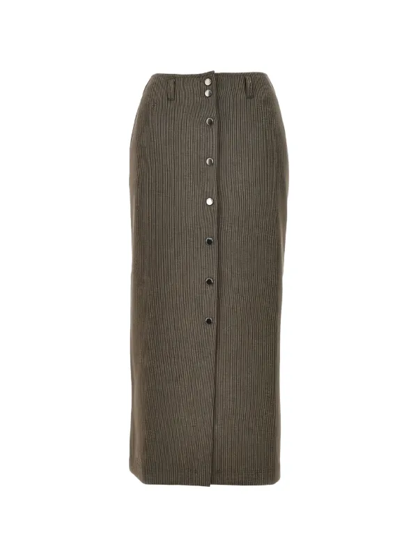 Emporio Armani Button-up Melange Skirt in Brown