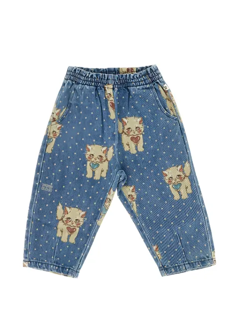 Konges Sløjd Magot Frill cat-print polka-dot jeans
