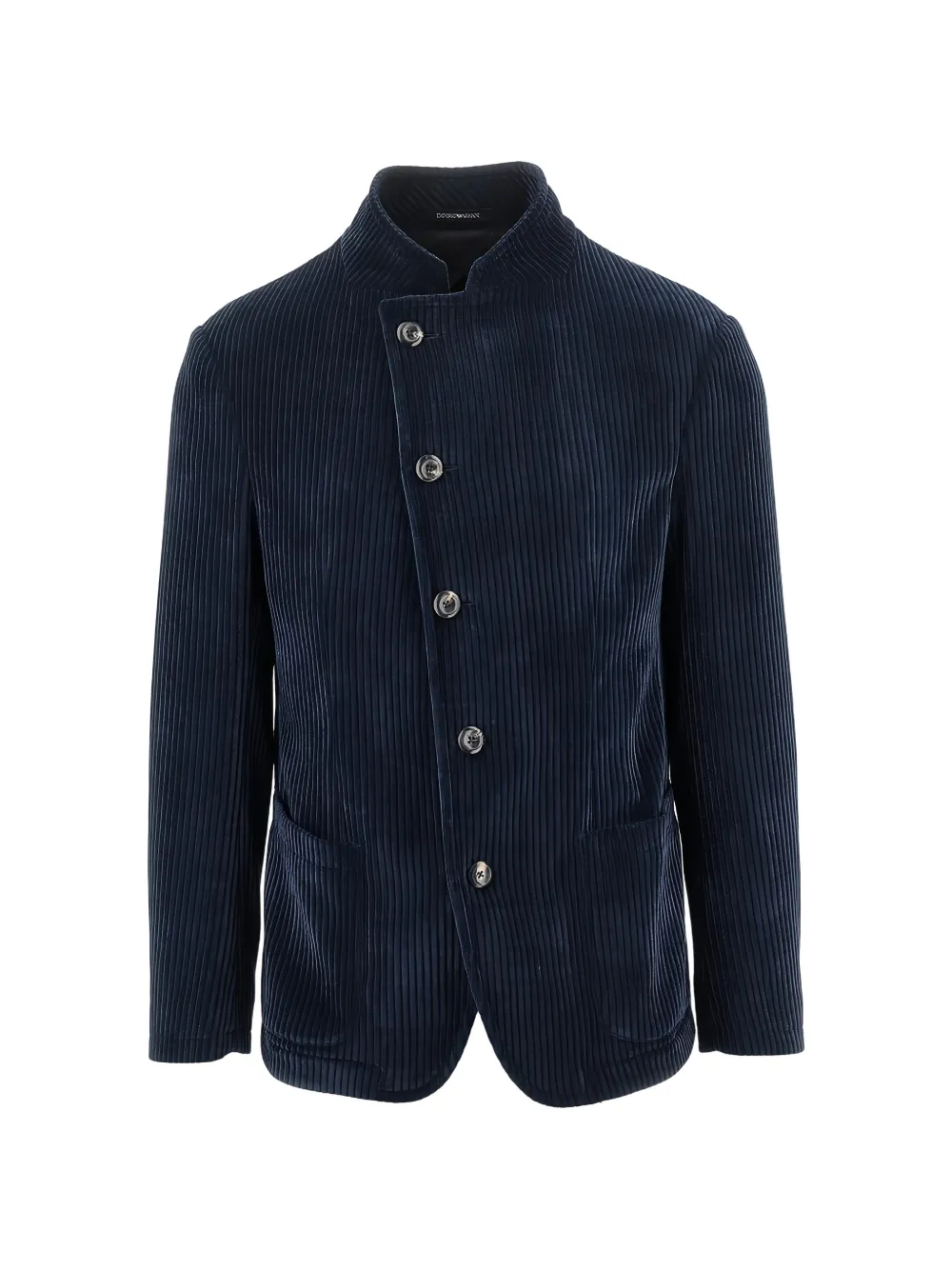 Emporio Armani corduroy mandarin-collar jacket - Blu