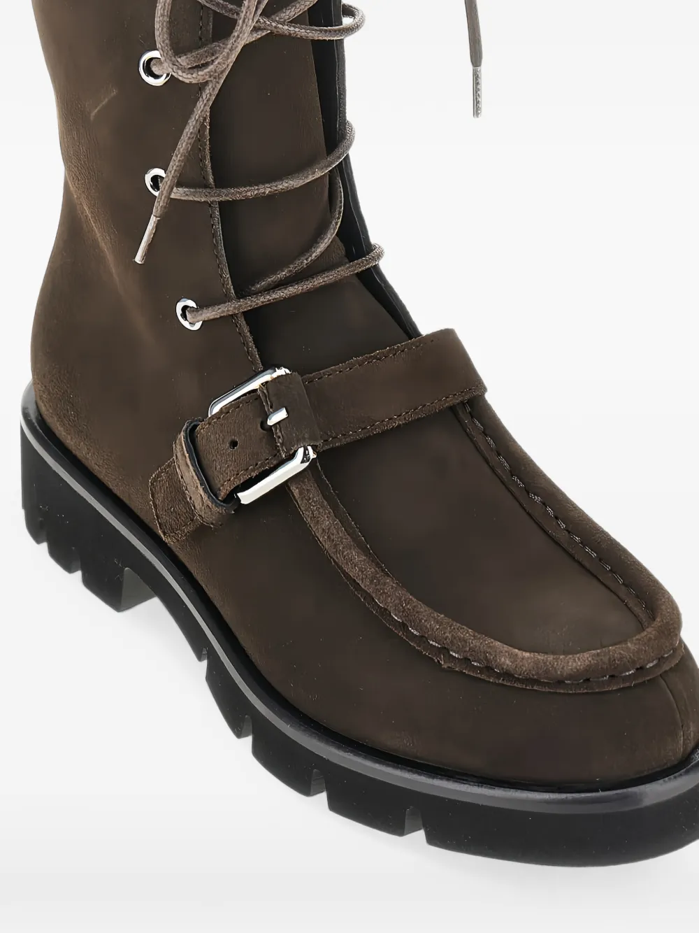Emporio Armani buckle-detail lace-up boots Bruin