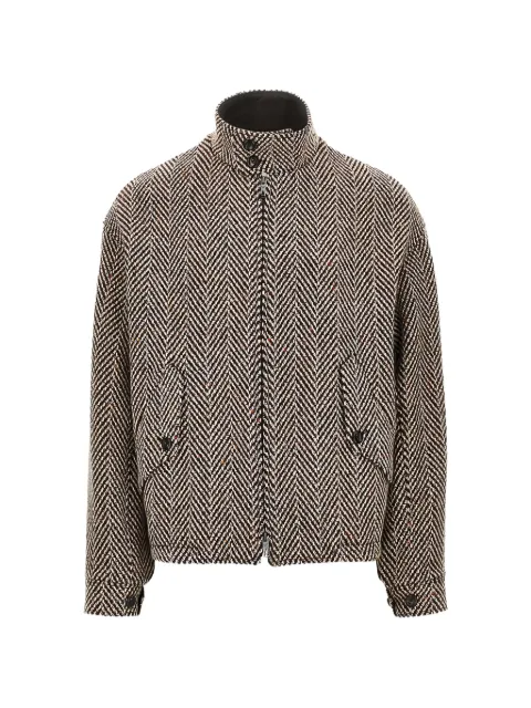 Emporio Armani chevron-pattern high-neck jacket