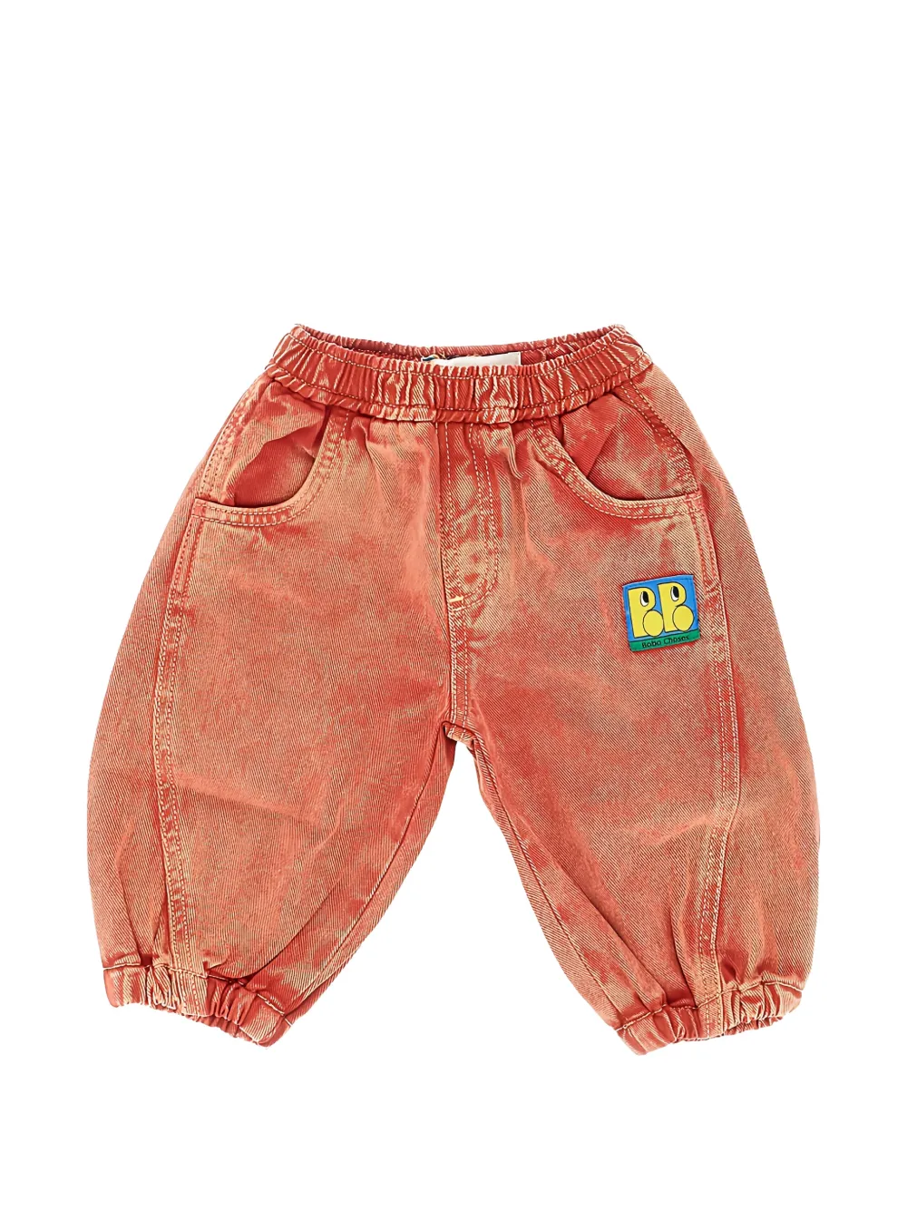 Bobo Choses logo-patch cotton jeans - Arancione