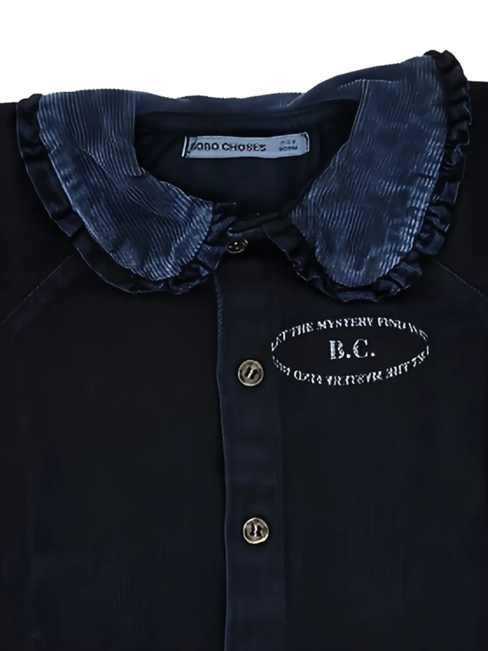 Bobo Choses ruffled-collar denim jacket Blauw