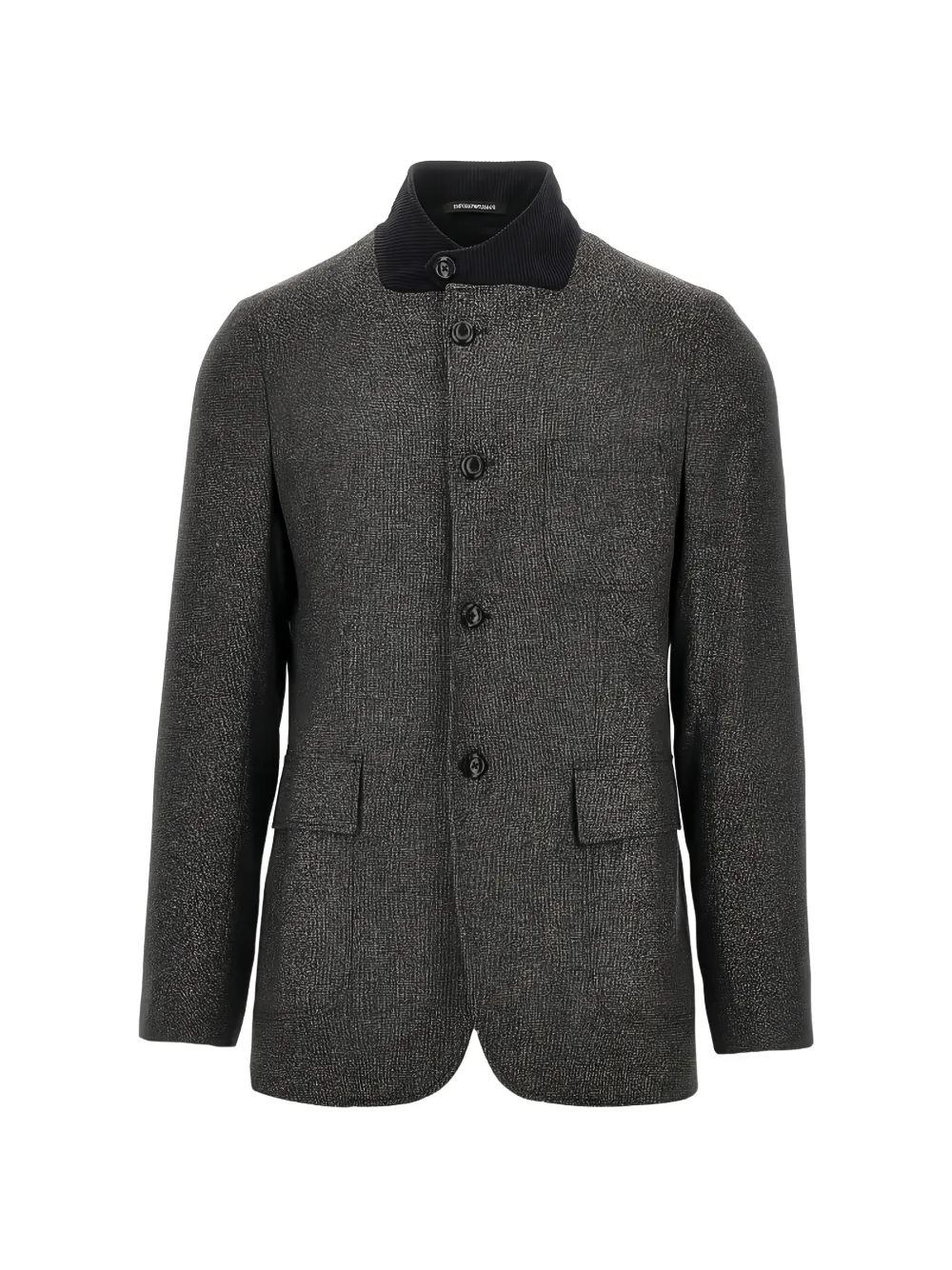 Emporio Armani mélange-effect high-neck jacket - Grigio