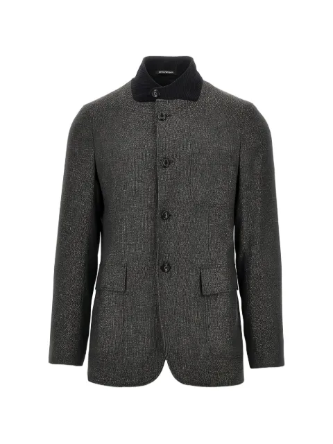 Emporio Armani mélange-effect high-neck jacket