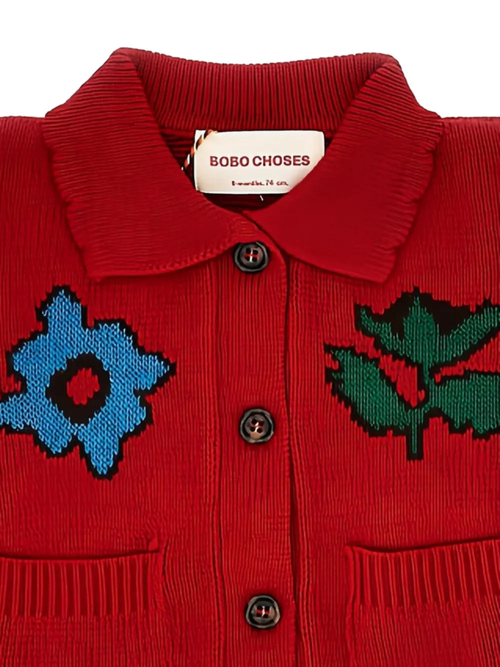 Bobo Choses Blossom gebreid vest met bloemen-intarsia Rood