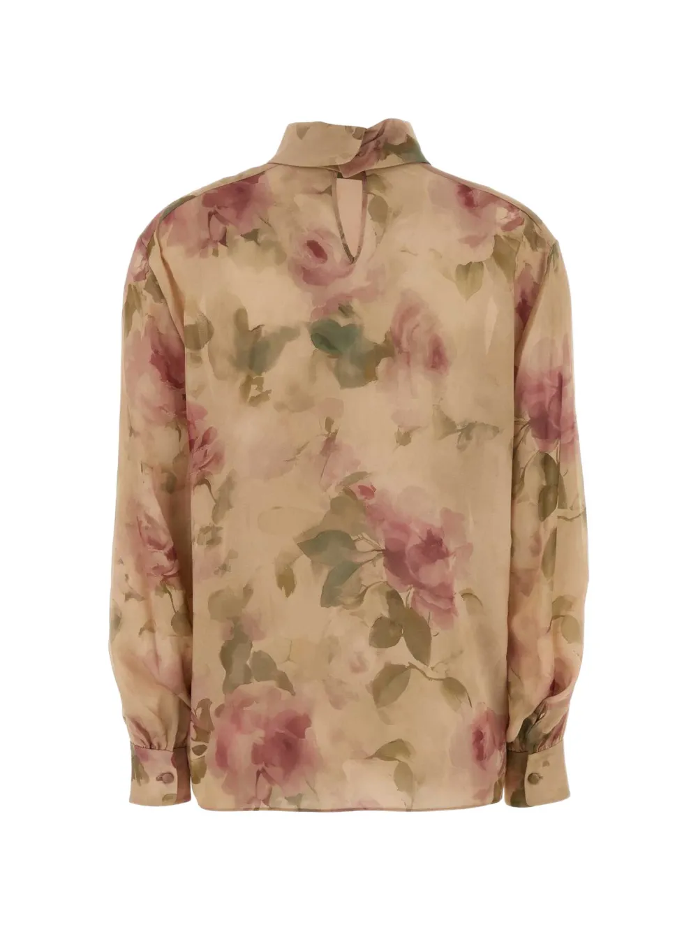 Magda Butrym Top met bloemenprint en hoge hals Beige