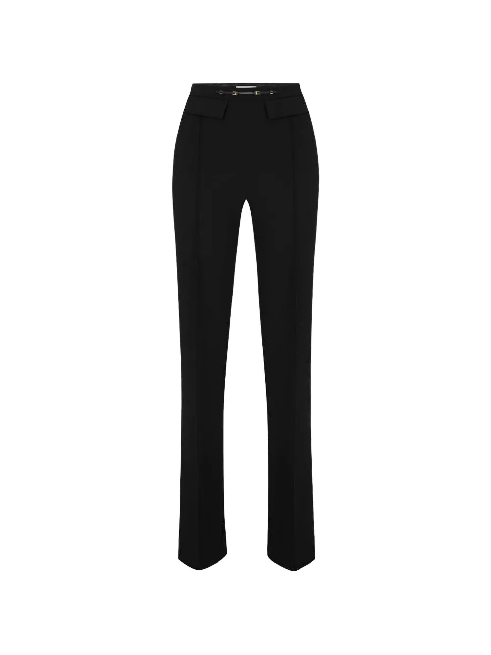 Elisabetta Franchi Trousers In Double Layer Stretch Crêpe In 블랙