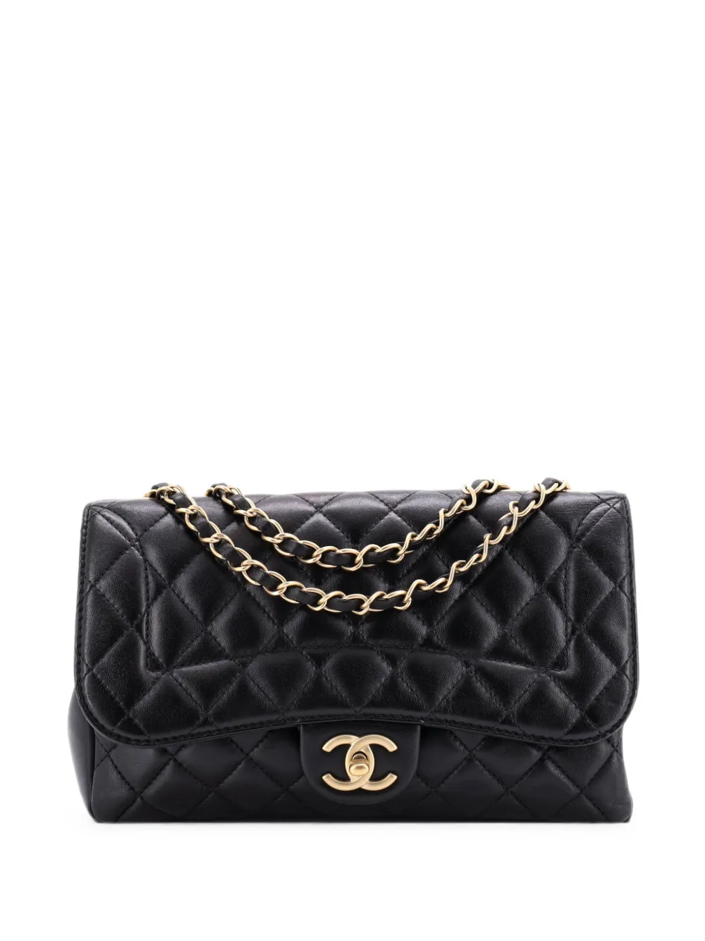 CHANEL Pre-Owned Borsa a spalla Mademoiselle Chic Flap media in pelle di agnello trapuntata - Nero