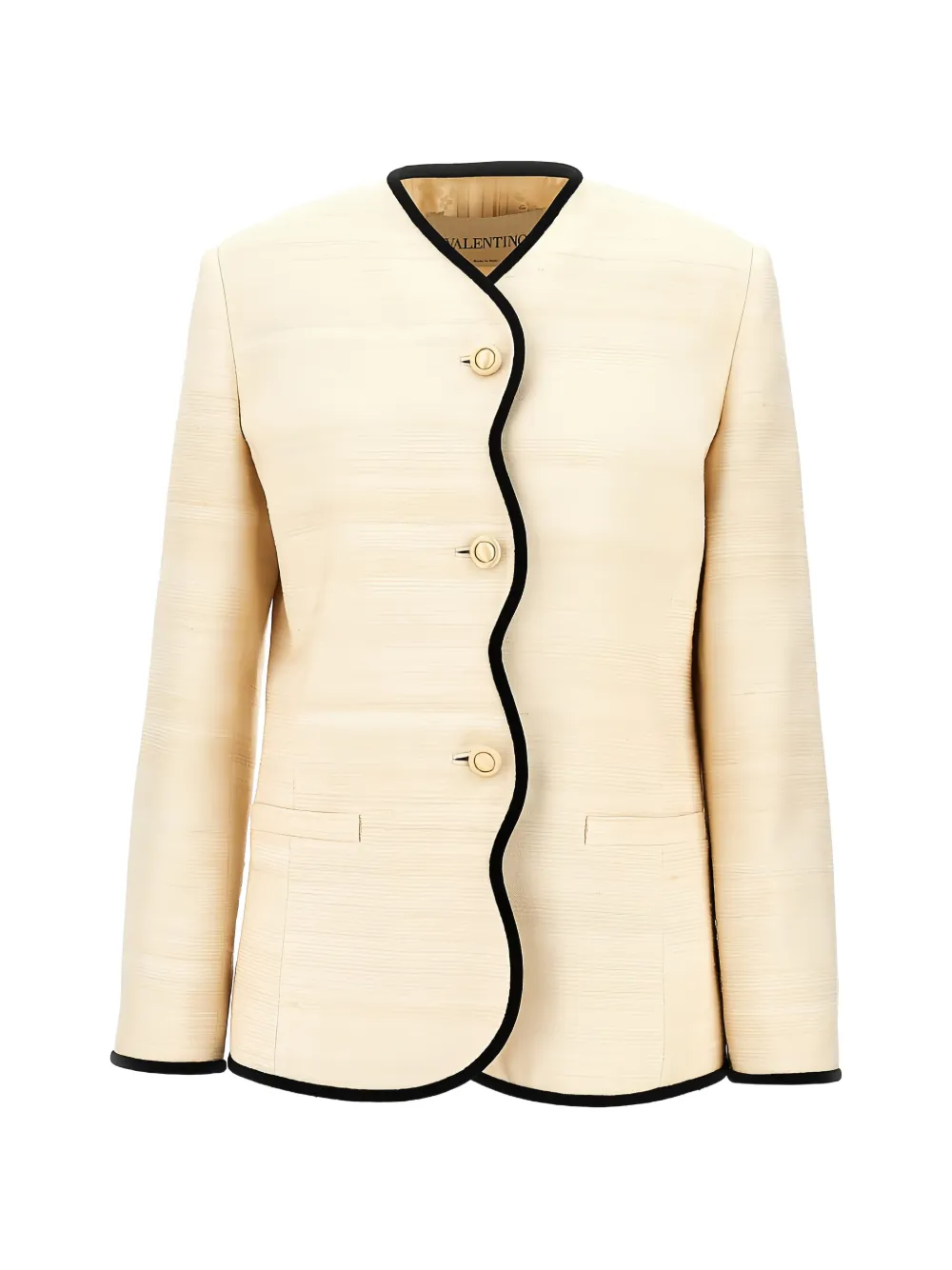 Valentino Jacket In Silk Linen Canvas In Neutrals