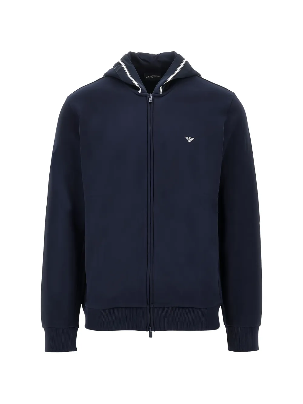 Ea7 Emporio Armani logo-embroidered zip-up hoodie - Blu