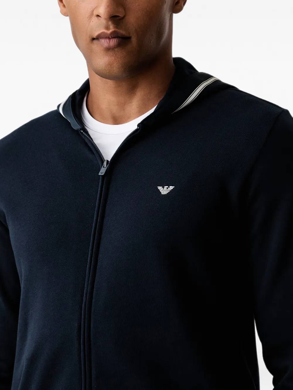 Emporio Armani Hoodie met geborduurd logo Blauw