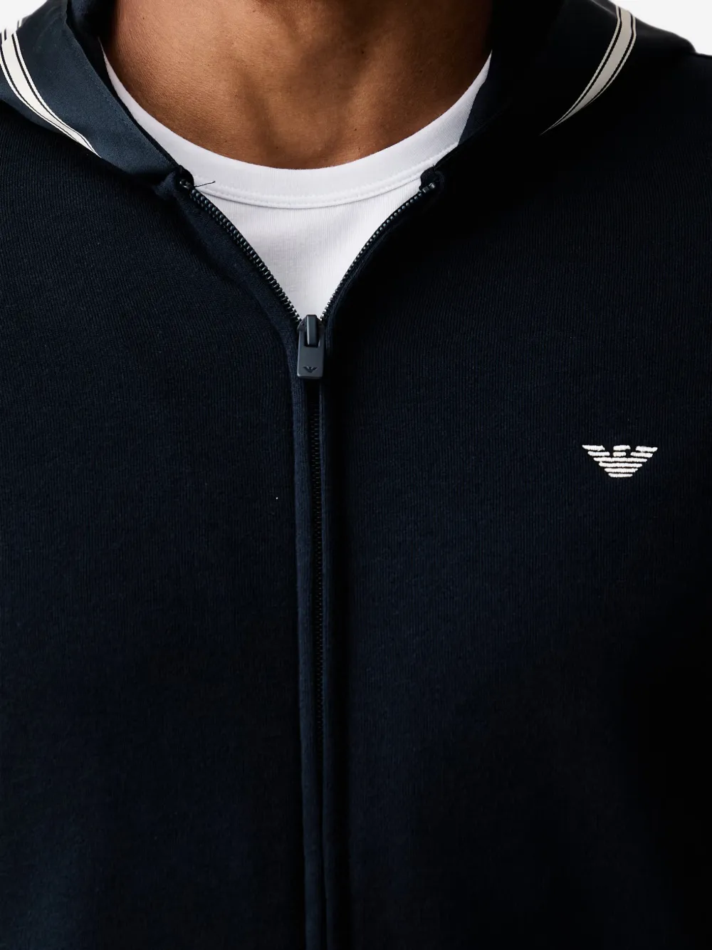 Emporio Armani Hoodie met geborduurd logo Blauw