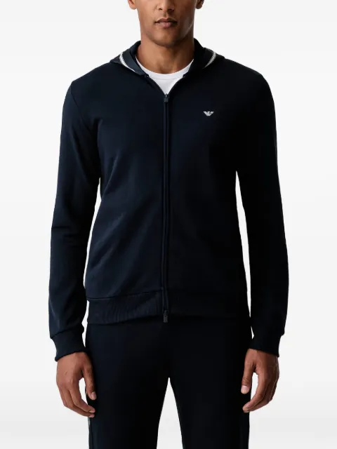 Emporio Armani hoodie con logo bordado y cierre
