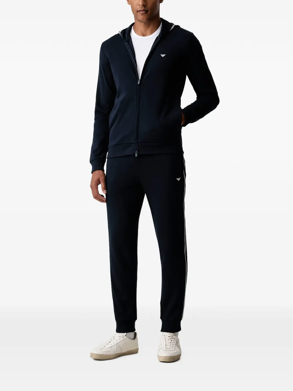 Emporio Armani Hoodie met geborduurd logo Blauw